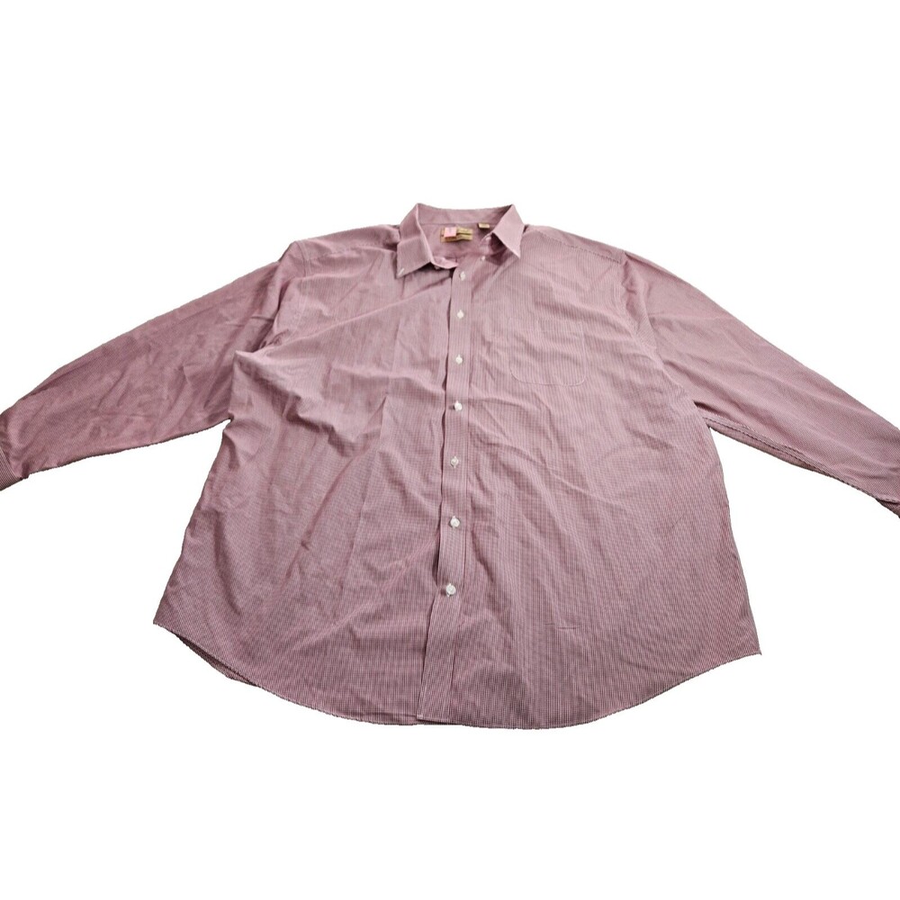 RoundTree And Yorke Gold Label Men’s Red Long Sleeve Collared Shirt Size 4XB